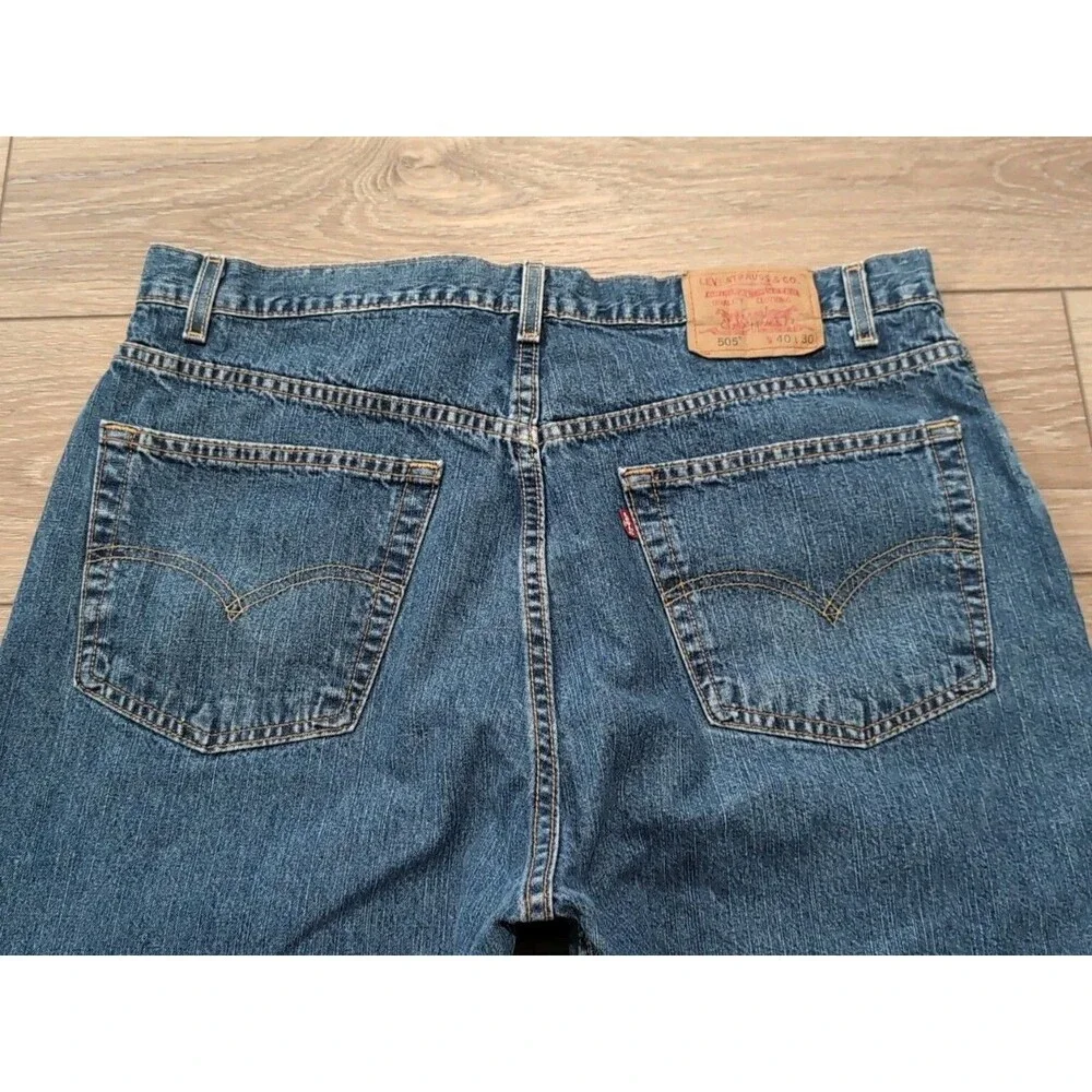 VINTAGE '03 LEVI'S 505 MEN'S BLUE JEANS Regular Straight SZ 40X30 Med Wash EUC
